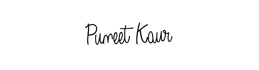 Use a signature maker to create a handwritten signature online. With this signature software, you can design (Angelique-Rose-font-FFP) your own signature for name Puneet Kaur. Puneet Kaur signature style 5 images and pictures png