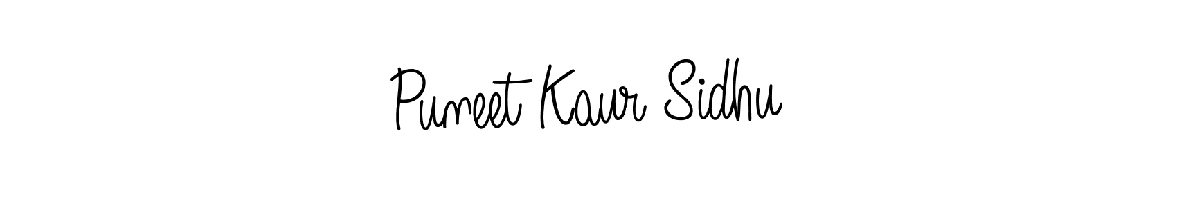Puneet Kaur Sidhu stylish signature style. Best Handwritten Sign (Angelique-Rose-font-FFP) for my name. Handwritten Signature Collection Ideas for my name Puneet Kaur Sidhu. Puneet Kaur Sidhu signature style 5 images and pictures png