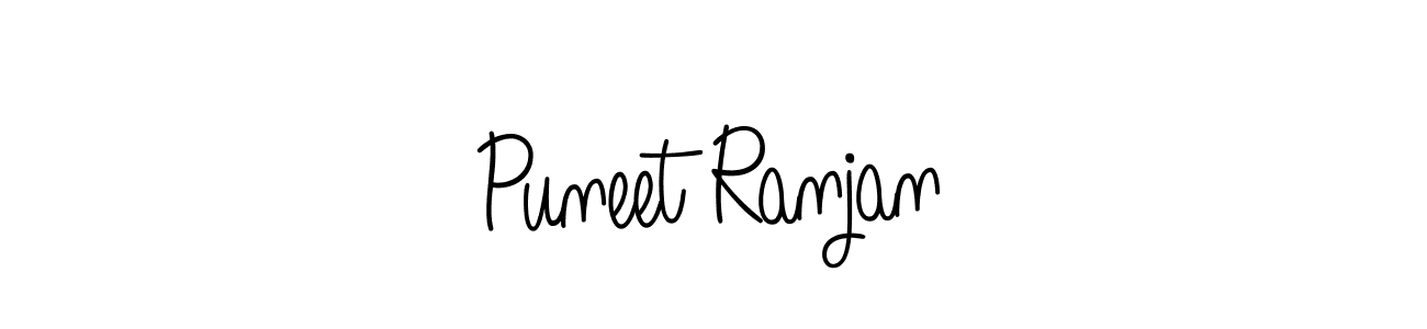 The best way (Angelique-Rose-font-FFP) to make a short signature is to pick only two or three words in your name. The name Puneet Ranjan include a total of six letters. For converting this name. Puneet Ranjan signature style 5 images and pictures png