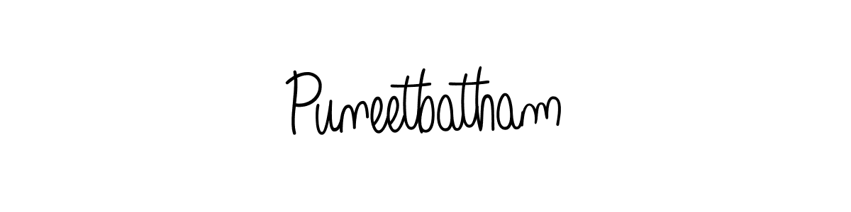 How to make Puneetbatham name signature. Use Angelique-Rose-font-FFP style for creating short signs online. This is the latest handwritten sign. Puneetbatham signature style 5 images and pictures png