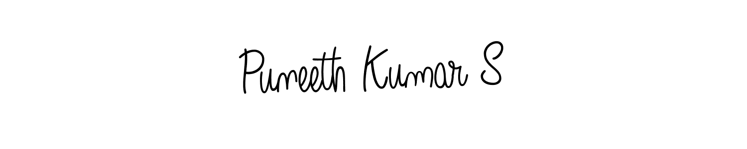 Make a beautiful signature design for name Puneeth Kumar S. With this signature (Angelique-Rose-font-FFP) style, you can create a handwritten signature for free. Puneeth Kumar S signature style 5 images and pictures png
