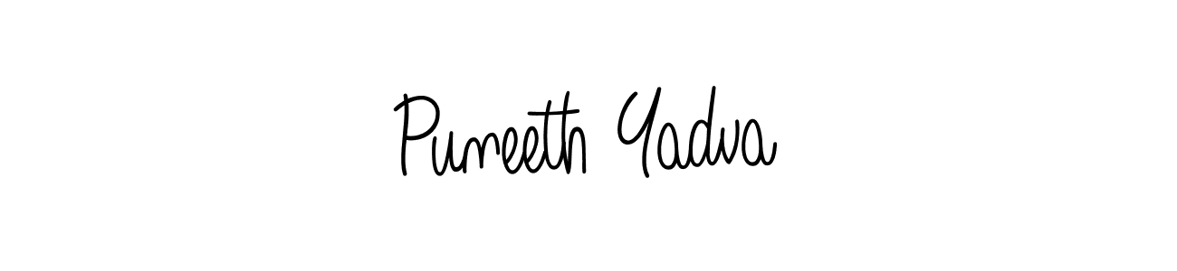 How to make Puneeth Yadva name signature. Use Angelique-Rose-font-FFP style for creating short signs online. This is the latest handwritten sign. Puneeth Yadva signature style 5 images and pictures png