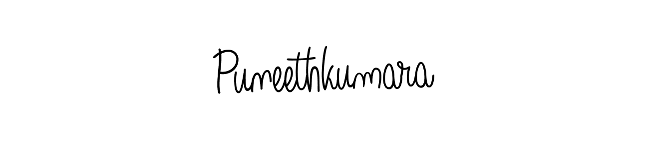 Make a beautiful signature design for name Puneethkumara. With this signature (Angelique-Rose-font-FFP) style, you can create a handwritten signature for free. Puneethkumara signature style 5 images and pictures png