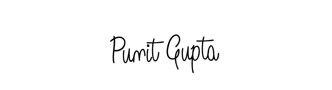 The best way (Angelique-Rose-font-FFP) to make a short signature is to pick only two or three words in your name. The name Punit Gupta include a total of six letters. For converting this name. Punit Gupta signature style 5 images and pictures png