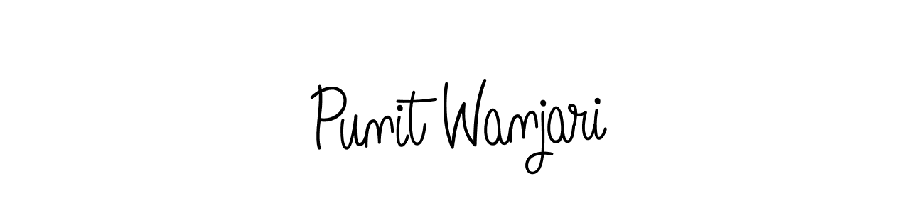 The best way (Angelique-Rose-font-FFP) to make a short signature is to pick only two or three words in your name. The name Punit Wanjari include a total of six letters. For converting this name. Punit Wanjari signature style 5 images and pictures png