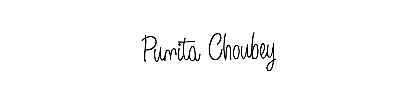 How to make Punita Choubey name signature. Use Angelique-Rose-font-FFP style for creating short signs online. This is the latest handwritten sign. Punita Choubey signature style 5 images and pictures png