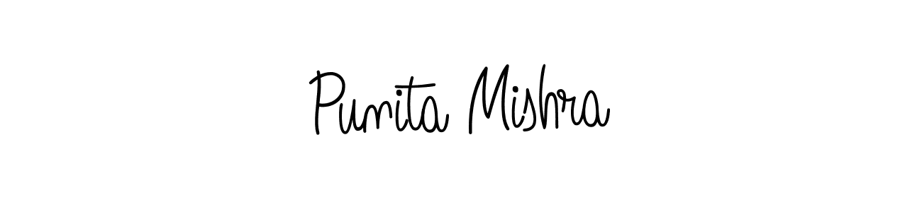 Make a beautiful signature design for name Punita Mishra. With this signature (Angelique-Rose-font-FFP) style, you can create a handwritten signature for free. Punita Mishra signature style 5 images and pictures png