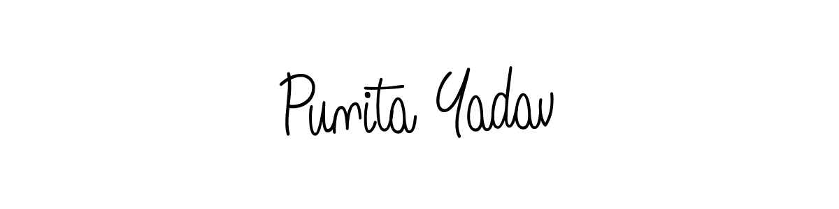 Create a beautiful signature design for name Punita Yadav. With this signature (Angelique-Rose-font-FFP) fonts, you can make a handwritten signature for free. Punita Yadav signature style 5 images and pictures png