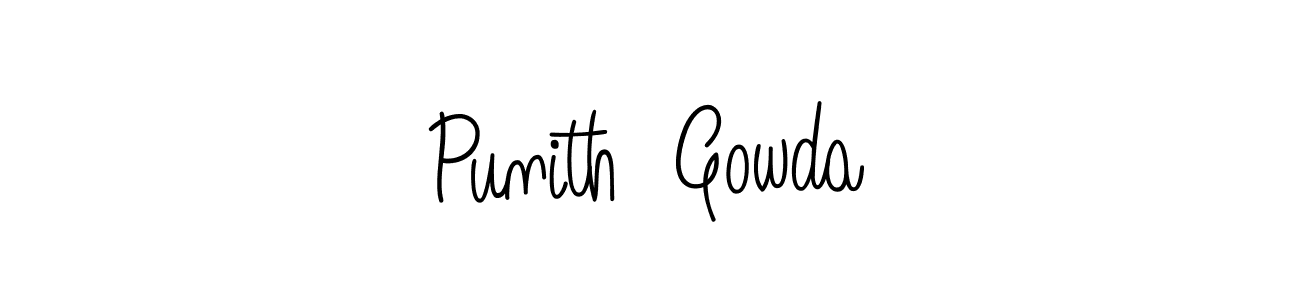 Use a signature maker to create a handwritten signature online. With this signature software, you can design (Angelique-Rose-font-FFP) your own signature for name Punith  Gowda. Punith  Gowda signature style 5 images and pictures png