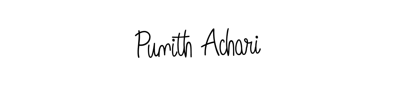 Use a signature maker to create a handwritten signature online. With this signature software, you can design (Angelique-Rose-font-FFP) your own signature for name Punith Achari. Punith Achari signature style 5 images and pictures png