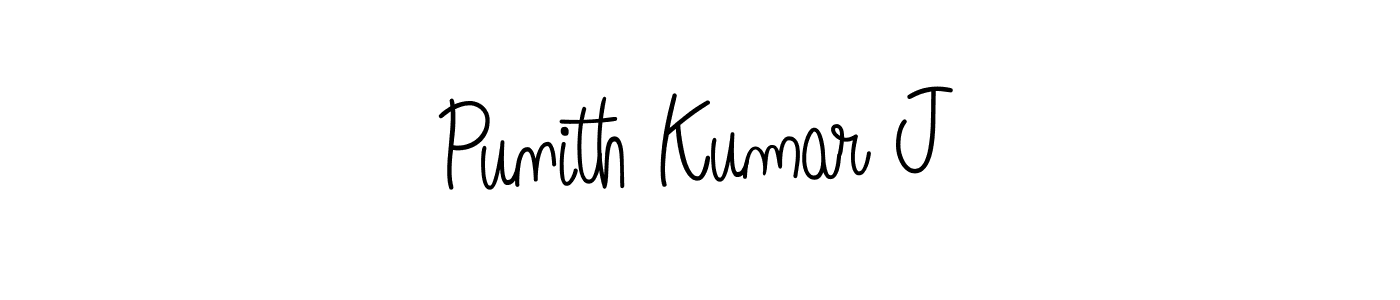 Create a beautiful signature design for name Punith Kumar J. With this signature (Angelique-Rose-font-FFP) fonts, you can make a handwritten signature for free. Punith Kumar J signature style 5 images and pictures png