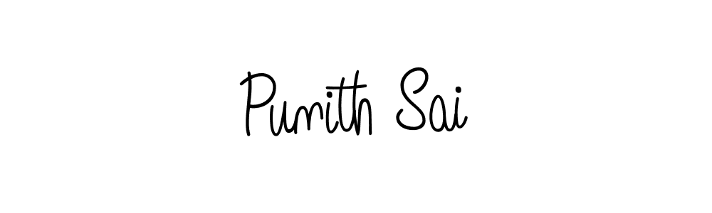 Use a signature maker to create a handwritten signature online. With this signature software, you can design (Angelique-Rose-font-FFP) your own signature for name Punith Sai. Punith Sai signature style 5 images and pictures png