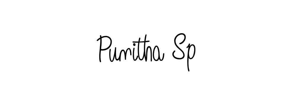 Punitha Sp stylish signature style. Best Handwritten Sign (Angelique-Rose-font-FFP) for my name. Handwritten Signature Collection Ideas for my name Punitha Sp. Punitha Sp signature style 5 images and pictures png