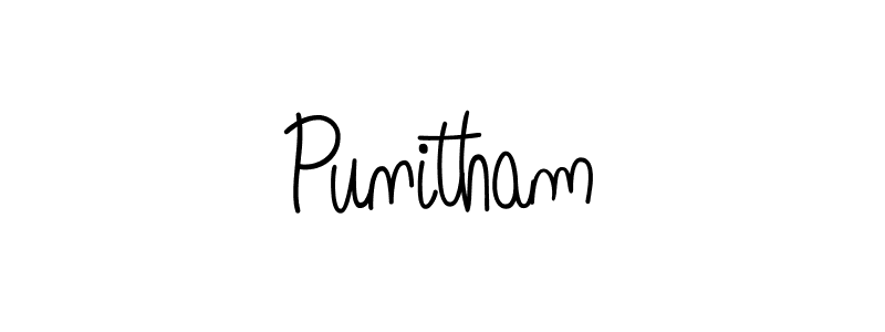 Make a beautiful signature design for name Punitham. With this signature (Angelique-Rose-font-FFP) style, you can create a handwritten signature for free. Punitham signature style 5 images and pictures png