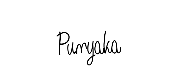 Create a beautiful signature design for name Punyaka. With this signature (Angelique-Rose-font-FFP) fonts, you can make a handwritten signature for free. Punyaka signature style 5 images and pictures png