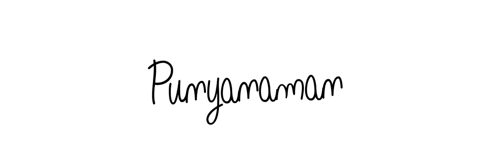 Design your own signature with our free online signature maker. With this signature software, you can create a handwritten (Angelique-Rose-font-FFP) signature for name Punyanaman. Punyanaman signature style 5 images and pictures png