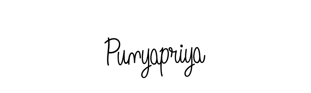 Make a beautiful signature design for name Punyapriya. With this signature (Angelique-Rose-font-FFP) style, you can create a handwritten signature for free. Punyapriya signature style 5 images and pictures png