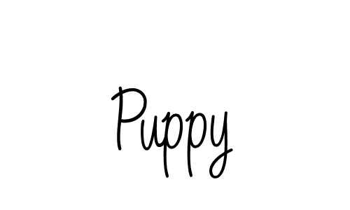 Puppy stylish signature style. Best Handwritten Sign (Angelique-Rose-font-FFP) for my name. Handwritten Signature Collection Ideas for my name Puppy. Puppy signature style 5 images and pictures png