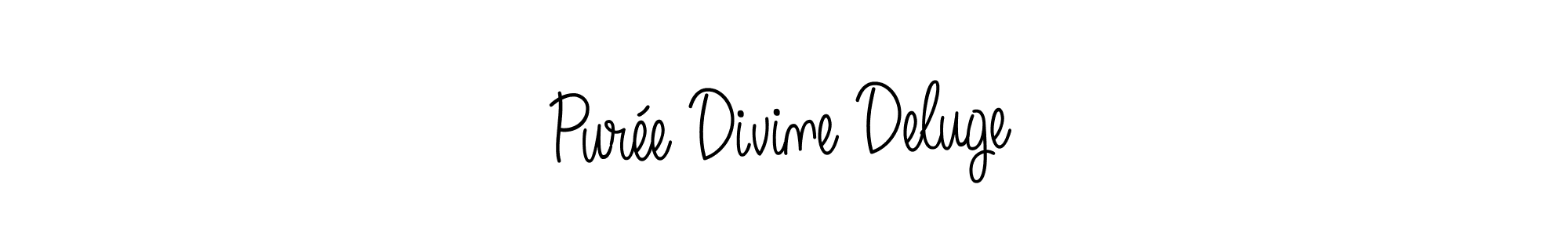 Make a beautiful signature design for name Purée Divine Deluge. With this signature (Angelique-Rose-font-FFP) style, you can create a handwritten signature for free. Purée Divine Deluge signature style 5 images and pictures png