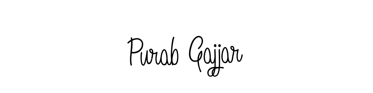 How to make Purab Gajjar name signature. Use Angelique-Rose-font-FFP style for creating short signs online. This is the latest handwritten sign. Purab Gajjar signature style 5 images and pictures png