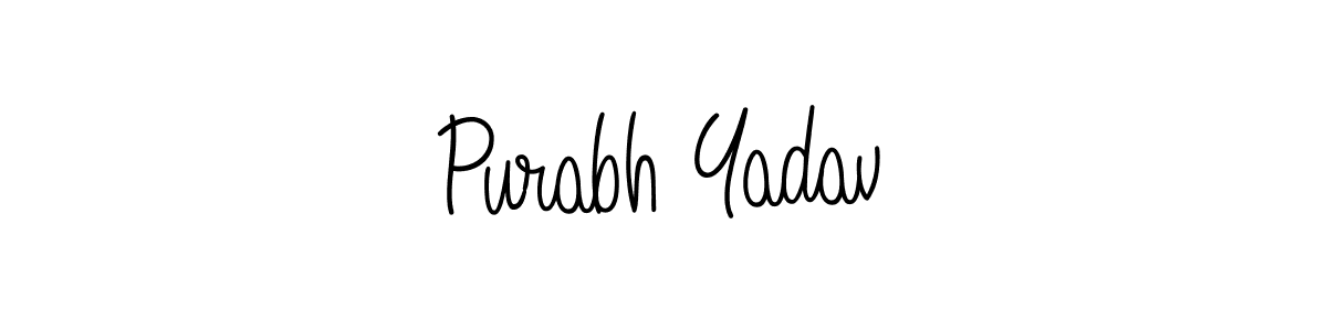 Design your own signature with our free online signature maker. With this signature software, you can create a handwritten (Angelique-Rose-font-FFP) signature for name Purabh Yadav. Purabh Yadav signature style 5 images and pictures png