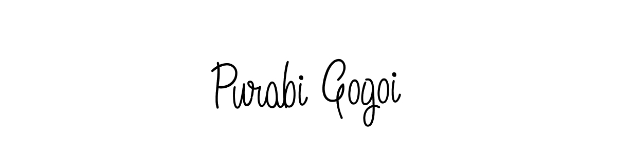 Use a signature maker to create a handwritten signature online. With this signature software, you can design (Angelique-Rose-font-FFP) your own signature for name Purabi Gogoi. Purabi Gogoi signature style 5 images and pictures png