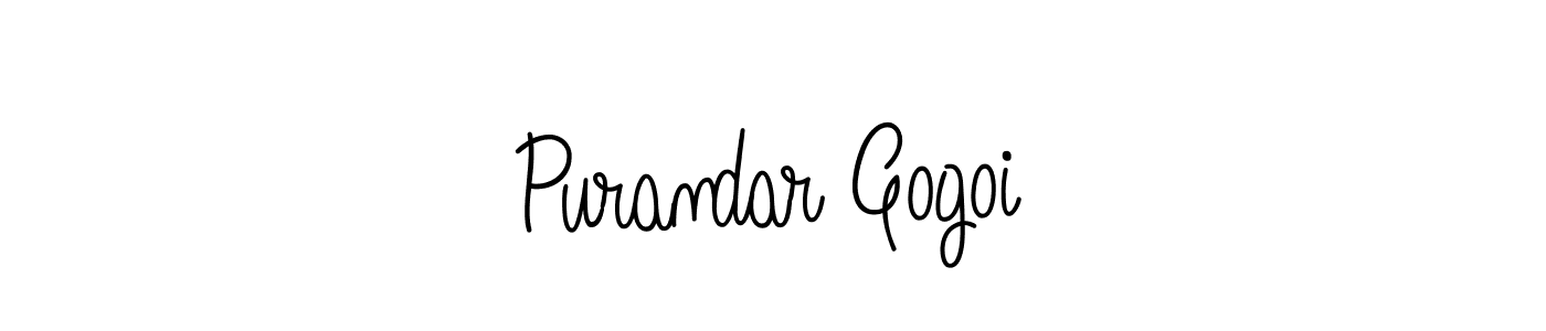 Purandar Gogoi stylish signature style. Best Handwritten Sign (Angelique-Rose-font-FFP) for my name. Handwritten Signature Collection Ideas for my name Purandar Gogoi. Purandar Gogoi signature style 5 images and pictures png
