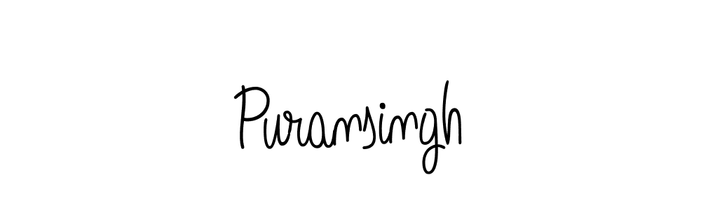 Use a signature maker to create a handwritten signature online. With this signature software, you can design (Angelique-Rose-font-FFP) your own signature for name Puransingh. Puransingh signature style 5 images and pictures png