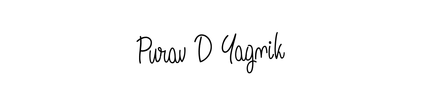 Create a beautiful signature design for name Purav D Yagnik. With this signature (Angelique-Rose-font-FFP) fonts, you can make a handwritten signature for free. Purav D Yagnik signature style 5 images and pictures png