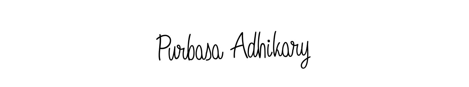 The best way (Angelique-Rose-font-FFP) to make a short signature is to pick only two or three words in your name. The name Purbasa Adhikary include a total of six letters. For converting this name. Purbasa Adhikary signature style 5 images and pictures png