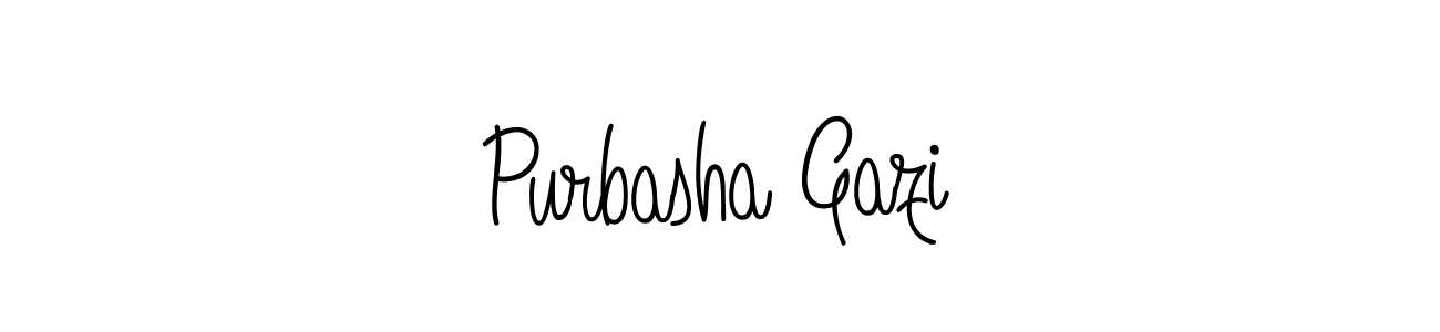 Use a signature maker to create a handwritten signature online. With this signature software, you can design (Angelique-Rose-font-FFP) your own signature for name Purbasha Gazi. Purbasha Gazi signature style 5 images and pictures png