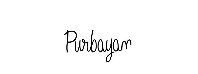 Use a signature maker to create a handwritten signature online. With this signature software, you can design (Angelique-Rose-font-FFP) your own signature for name Purbayan. Purbayan signature style 5 images and pictures png