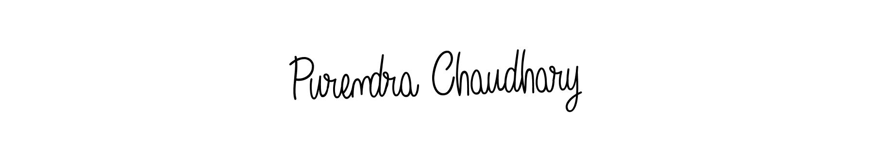 Make a beautiful signature design for name Purendra Chaudhary. With this signature (Angelique-Rose-font-FFP) style, you can create a handwritten signature for free. Purendra Chaudhary signature style 5 images and pictures png