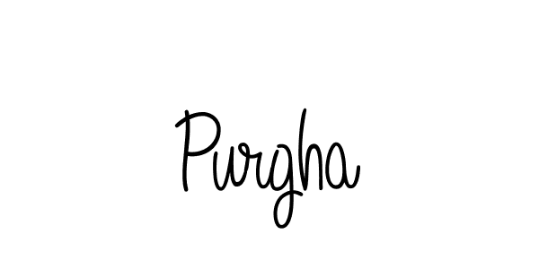 How to make Purgha name signature. Use Angelique-Rose-font-FFP style for creating short signs online. This is the latest handwritten sign. Purgha signature style 5 images and pictures png