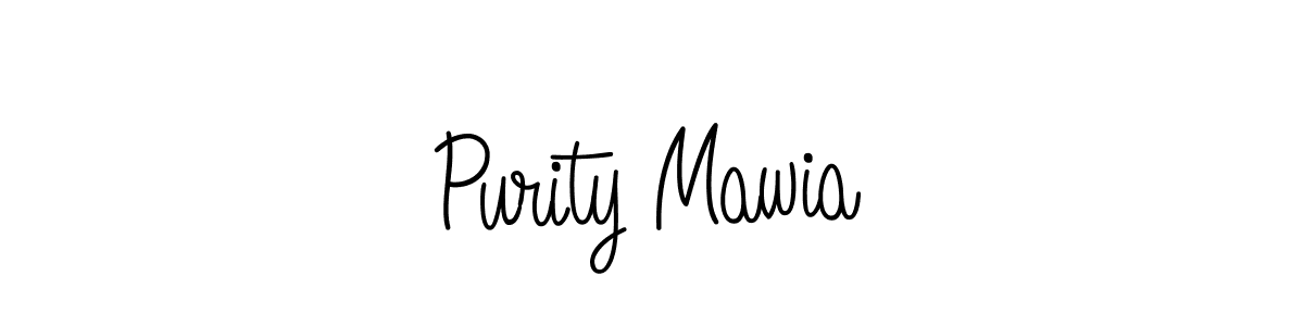 How to make Purity Mawia name signature. Use Angelique-Rose-font-FFP style for creating short signs online. This is the latest handwritten sign. Purity Mawia signature style 5 images and pictures png