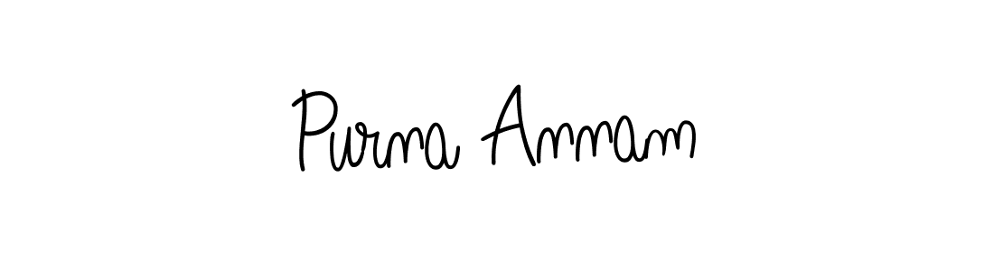 Design your own signature with our free online signature maker. With this signature software, you can create a handwritten (Angelique-Rose-font-FFP) signature for name Purna Annam. Purna Annam signature style 5 images and pictures png