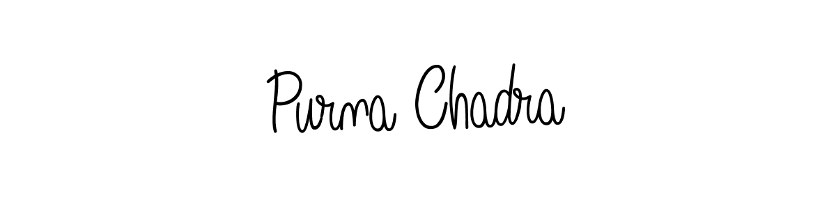 Make a beautiful signature design for name Purna Chadra. With this signature (Angelique-Rose-font-FFP) style, you can create a handwritten signature for free. Purna Chadra signature style 5 images and pictures png