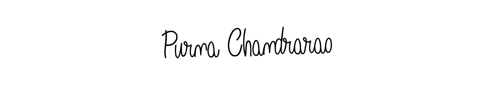 How to make Purna Chandrarao name signature. Use Angelique-Rose-font-FFP style for creating short signs online. This is the latest handwritten sign. Purna Chandrarao signature style 5 images and pictures png