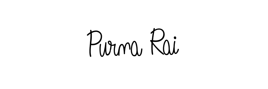 Design your own signature with our free online signature maker. With this signature software, you can create a handwritten (Angelique-Rose-font-FFP) signature for name Purna Rai. Purna Rai signature style 5 images and pictures png