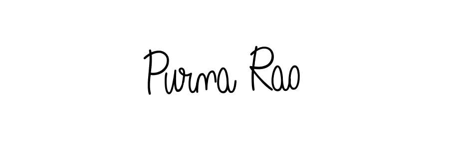 Purna Rao stylish signature style. Best Handwritten Sign (Angelique-Rose-font-FFP) for my name. Handwritten Signature Collection Ideas for my name Purna Rao. Purna Rao signature style 5 images and pictures png