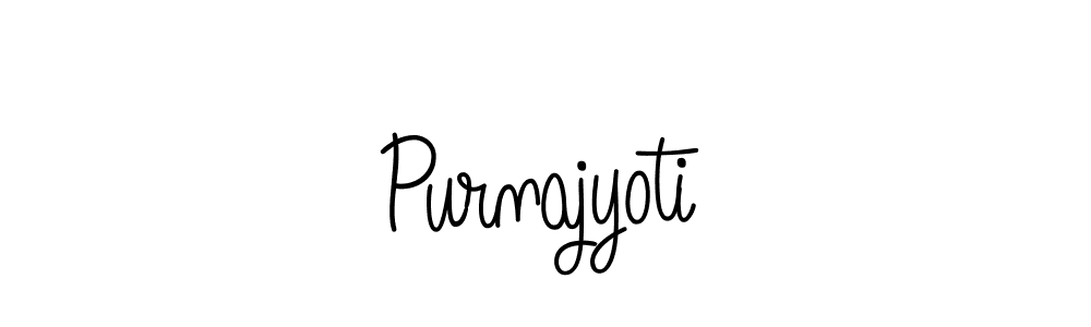 Make a beautiful signature design for name Purnajyoti. With this signature (Angelique-Rose-font-FFP) style, you can create a handwritten signature for free. Purnajyoti signature style 5 images and pictures png