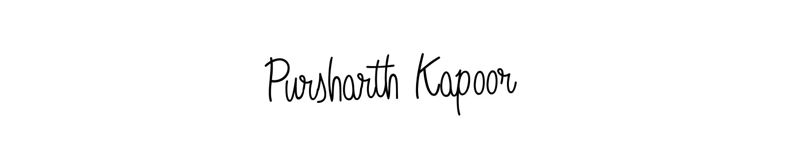The best way (Angelique-Rose-font-FFP) to make a short signature is to pick only two or three words in your name. The name Pursharth Kapoor include a total of six letters. For converting this name. Pursharth Kapoor signature style 5 images and pictures png