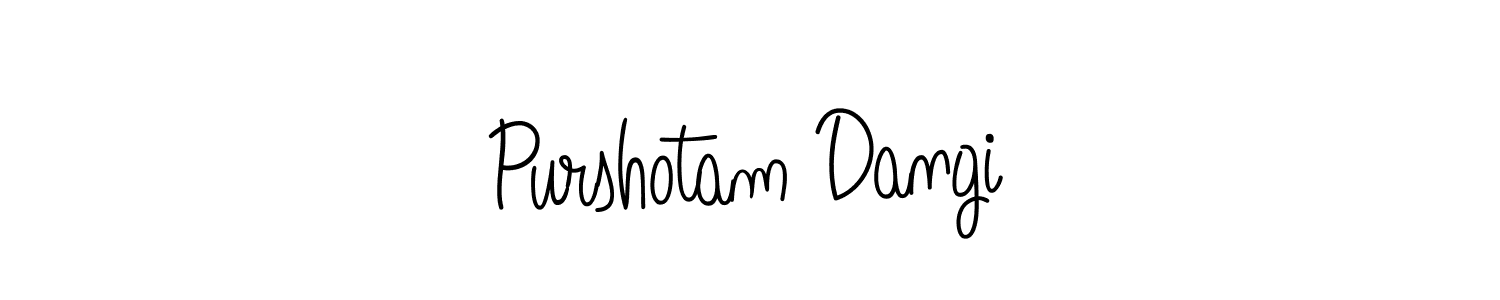 You should practise on your own different ways (Angelique-Rose-font-FFP) to write your name (Purshotam Dangi) in signature. don't let someone else do it for you. Purshotam Dangi signature style 5 images and pictures png