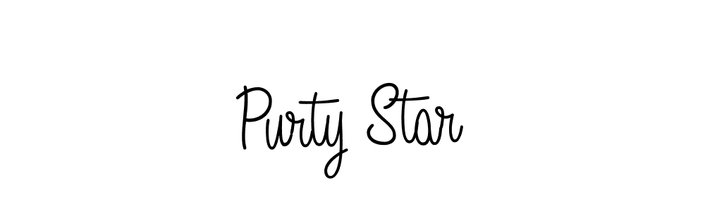 You should practise on your own different ways (Angelique-Rose-font-FFP) to write your name (Purty Star) in signature. don't let someone else do it for you. Purty Star signature style 5 images and pictures png