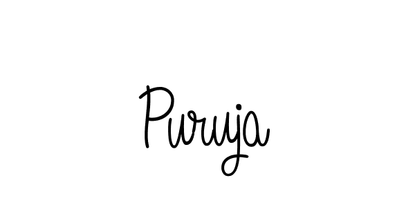 The best way (Angelique-Rose-font-FFP) to make a short signature is to pick only two or three words in your name. The name Puruja include a total of six letters. For converting this name. Puruja signature style 5 images and pictures png