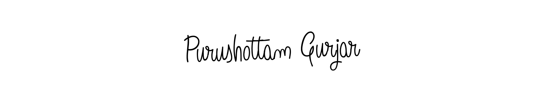 How to make Purushottam Gurjar name signature. Use Angelique-Rose-font-FFP style for creating short signs online. This is the latest handwritten sign. Purushottam Gurjar signature style 5 images and pictures png