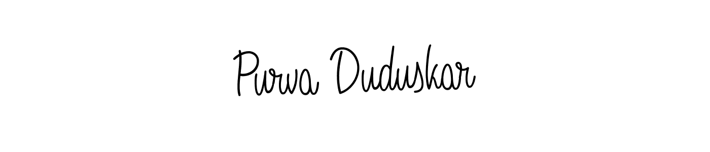 Design your own signature with our free online signature maker. With this signature software, you can create a handwritten (Angelique-Rose-font-FFP) signature for name Purva Duduskar. Purva Duduskar signature style 5 images and pictures png