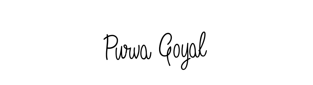 You should practise on your own different ways (Angelique-Rose-font-FFP) to write your name (Purva Goyal) in signature. don't let someone else do it for you. Purva Goyal signature style 5 images and pictures png