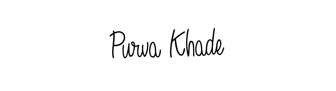 Check out images of Autograph of Purva Khade name. Actor Purva Khade Signature Style. Angelique-Rose-font-FFP is a professional sign style online. Purva Khade signature style 5 images and pictures png