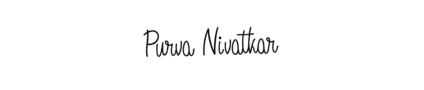 Purva Nivatkar stylish signature style. Best Handwritten Sign (Angelique-Rose-font-FFP) for my name. Handwritten Signature Collection Ideas for my name Purva Nivatkar. Purva Nivatkar signature style 5 images and pictures png